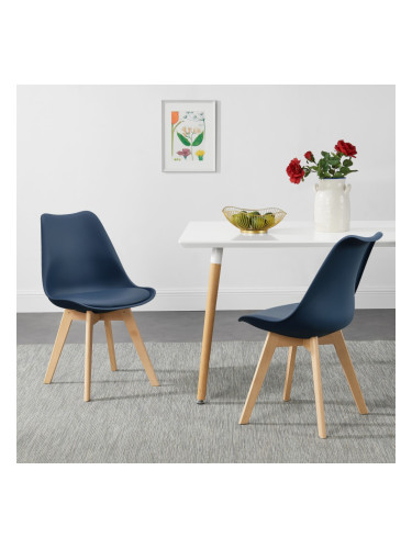 Трапезен стол Дубровник,  Комплект от 4 броя, размери 81x49 см,  Син цвят