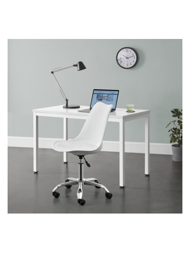 Офис стол Atherton, имитация на кожа, бял цвят