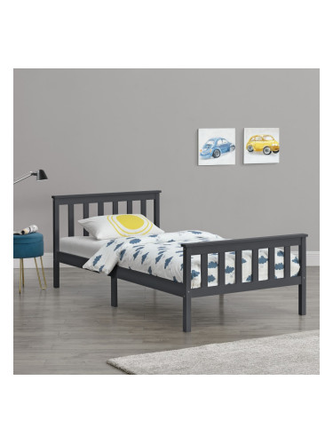 Дървено легло Breda, размери  90x200 см,  тъмно сив цвят