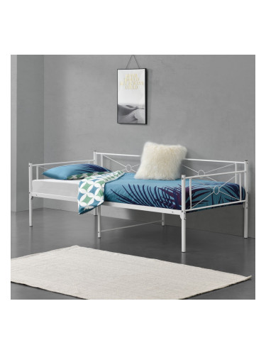 Метално легло Алвеста, размери  90x200 см,  Бял цвят