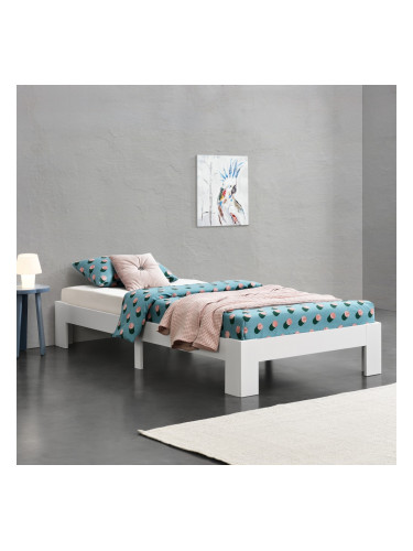 Дървено легло Raisio, эразмери 120x200 см,  с ламелна рамка,  Бяло цвят