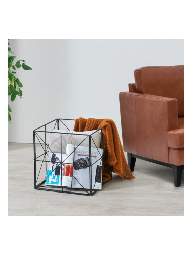 Кошница за вестници Темс, метална, размери 40х40х40см,  черна