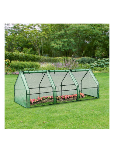 Мини оранжерия Хьофлайн , размери  240x90x90cm,  PE мрежесто фолио,  Зелен цвят