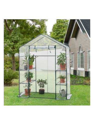 Парник Hoorn с рафтове, размери 140x73x195см, Прозрачен 