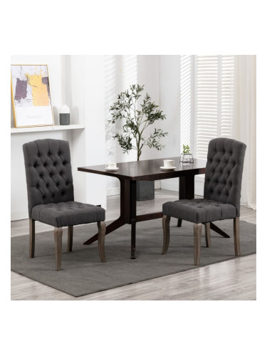 Sonata Трапезни столове, 2 бр, сиви, текстил имитация лен