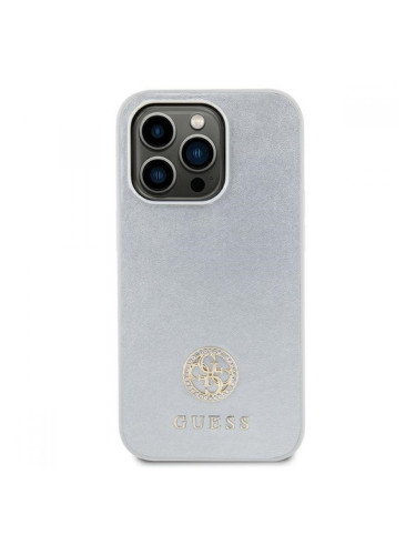 Оригинален кейс Guess 4G Strass Metal Logo, За iPhone 15 (6.1), Сребрист