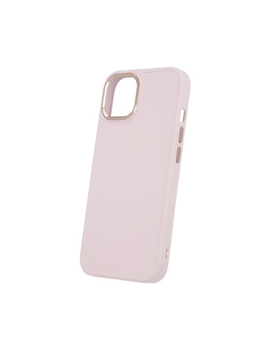 Силиконов кейс bSmart Silicone Satin Case, За iPhone 15 (6.1), Бледорозов