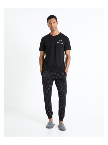 Men's black patterned pyjamas Celio Fipyauber
