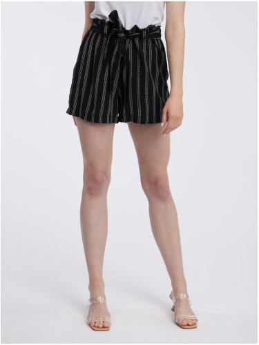 Women's black striped shorts ORSAY