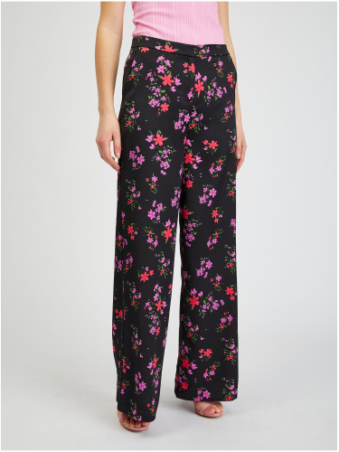 Orsay Women's Black Floral Wide Trousers - Women's