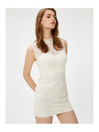 Koton Bridal Lace Mini Dress Slim Fit