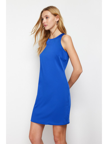 Trendyol Saks Sleeveless Straight Cut Satin Mini Woven Dress