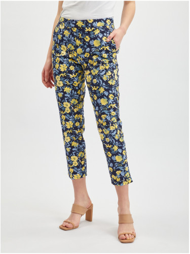 Orsay Yellow-Blue Women's Cropped Floral Trousers - Women's