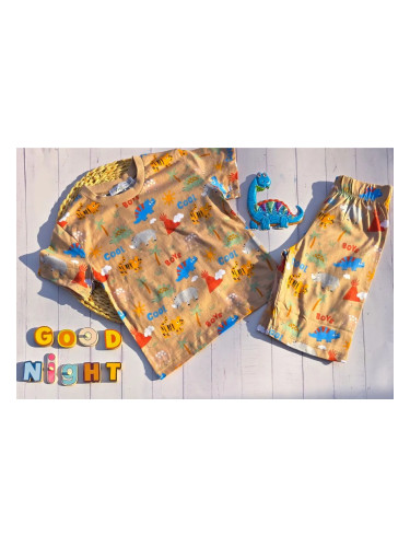 Лятна детска памучна пижама Safari