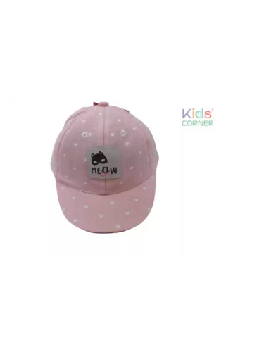 Лятна бебешка шапка Meow Pink