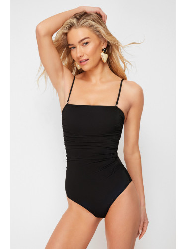 Trendyol Black Strapless Compression Regular Swimsuit