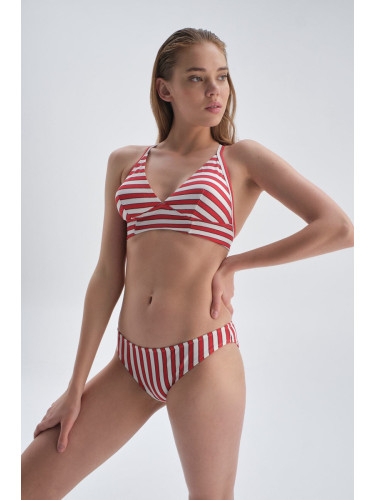 Dagi Red-white Normal Waist Bikini Bottom