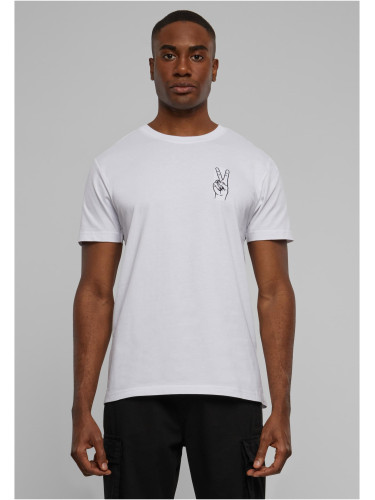 Men's T-Shirt Peace Sign EMB - White