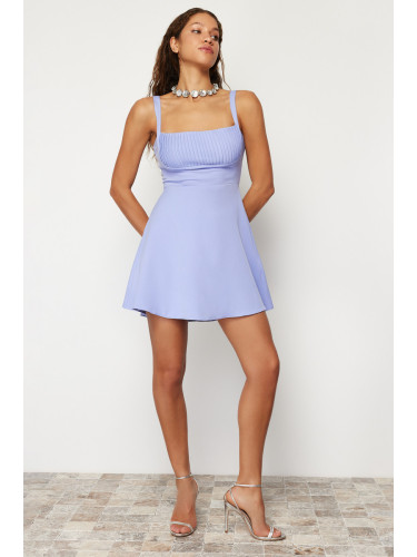 Trendyol Light Blue A-Line Woven Short Stylish Short Evening Dress