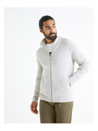 Light grey men's basic sweater Celio