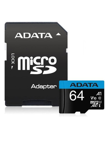 Карта памет ADATA 64GB MicroSDHC UHS-I CLASS 10 (with adapter)