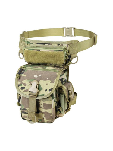 Чанта за крак тактическа, военна, с колан, 5 цвята, 6 джоба и 4 отделения, VG14455