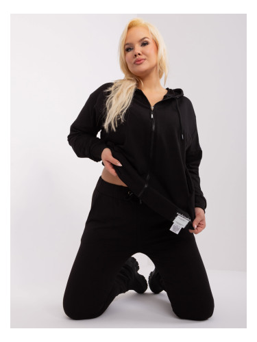 Black plus size set with sweatshirt