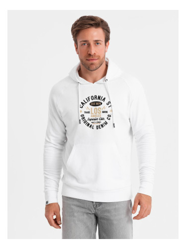 Ombre Men's printed kangaroo sweatshirt - white