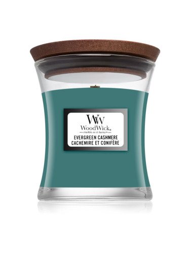 Woodwick Evergreen Cashmere ароматна свещ 85 гр.