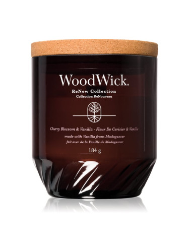 Woodwick Cherry Blossom & Vanilla ароматна свещ с дървен фитил 184 гр.