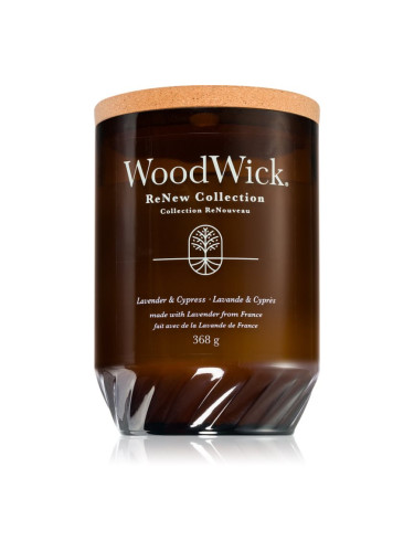 Woodwick Renew Lavender & Cypress ароматна свещ 368 гр.