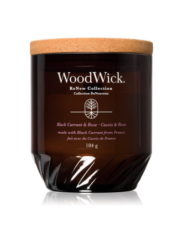 Woodwick Black Currant & Rose ароматна свещ 184 гр.