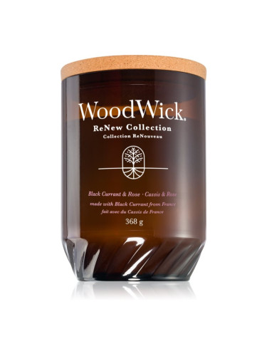 Woodwick Black Currant & Rose ароматна свещ 368 гр.