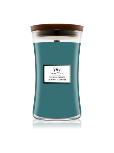 Woodwick Evergreen Cashmere ароматна свещ 610 гр.