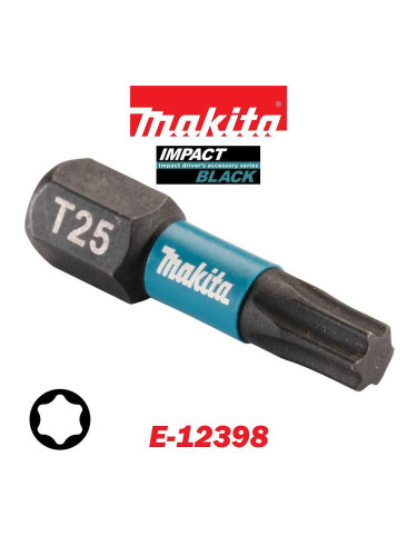 Накрайници T25, 25 мм, 1/4" HEX, Makita E-12398 Impact Black
