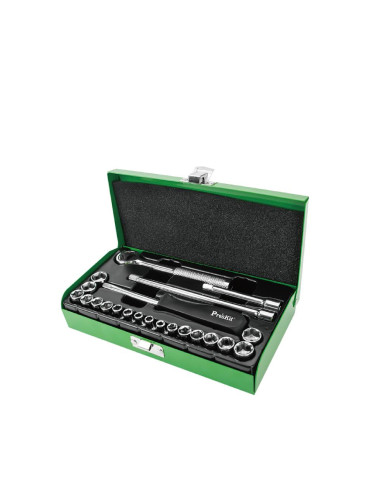 Комплект гедоре, тресчотка и отвертка, с вложки, 22 части, 8PK-SD016, PRO'S KIT