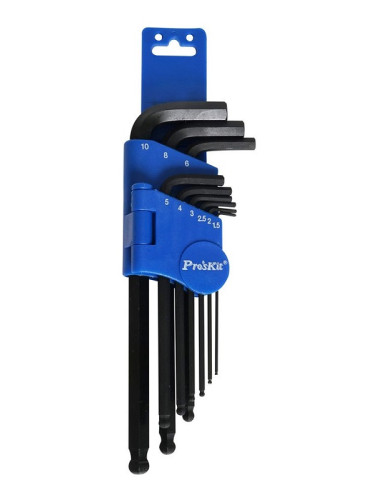 Имбусни ключове - шестограми, комплект 9 размера 1.5~10mm, 8PK-024