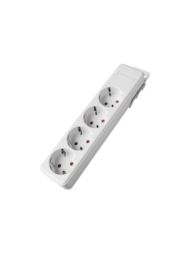 Разклонител, 4-ка, без кабел, 230VAC, 16A, бял, BY72-00040