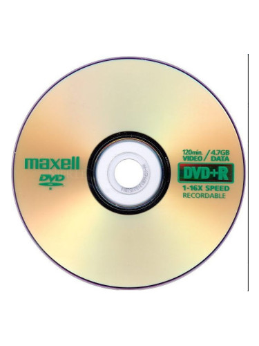 Диск  DVD+R, MAXELL, 4.7GB/120min, 16x