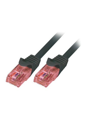 LAN кабел, U/UTP, cat. 6, Cu, черен, 1m, 26AWG 123842