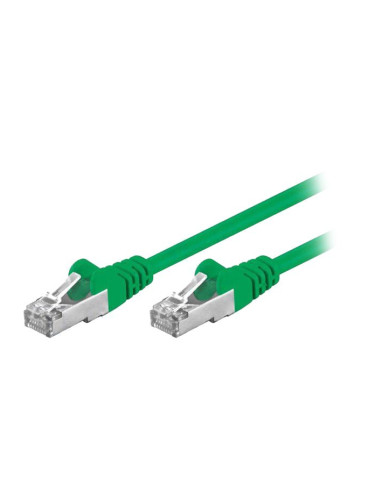 LAN кабел, F/UTP, cat. 5e, CCA, зелен, 0.25m, 26AWG