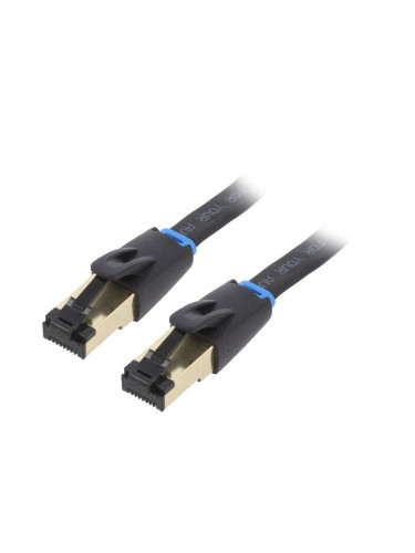 LAN кабел, U/FTP, Cat 8.1, OFC, TPE, черен, 3m
