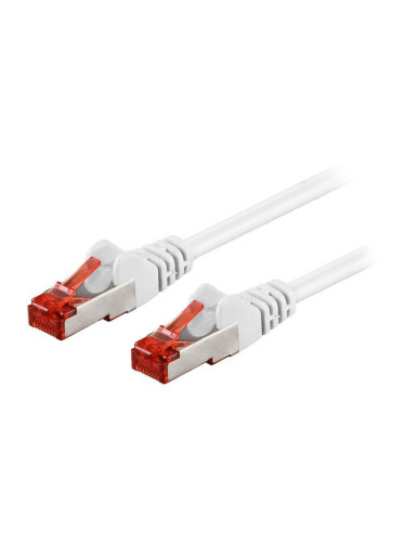 LAN кабел, S/FTP, cat. 6, CCA, бял, 0.5m, 27AWG