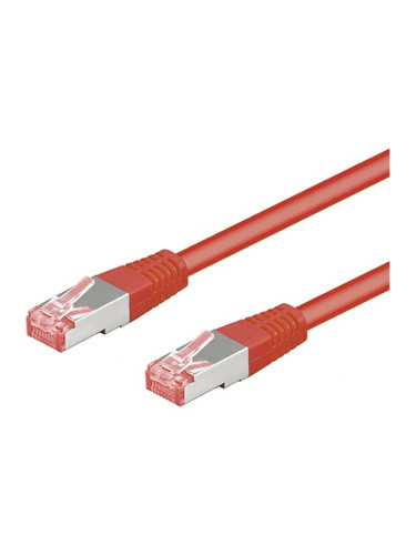 LAN кабел, S/FTP, cat. 6, Cu, червен, 0.25m, 28AWG