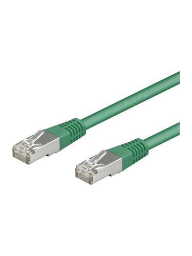 LAN кабел, SF/UTP, cat. 5e, CCA, зелен, 0.5m, 26AWG