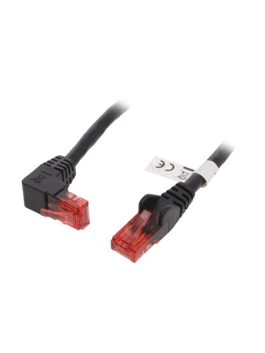 LAN кабел, U/UTP, cat. 6, CCA, черен, 0.5m, 25AWG