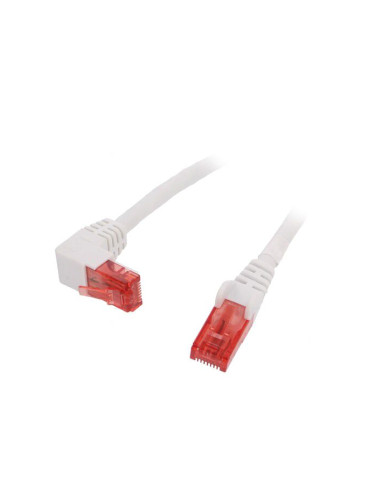 LAN кабел, U/UTP, cat. 6, CCA, бял, 1m, 25AWG