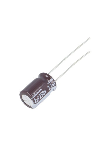 Кондензатор, електролитен, нискоимпедансен, 2.2uF, 250V, THT, Ф8x13mm