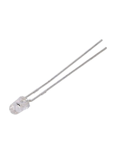 LED диод, червен, 3mm, 2.1~3mcd, 1mA, 45°, THT