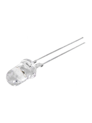 LED диод, зелен, 5mm, 30000~35000mcd, 20mA, 8°, THT